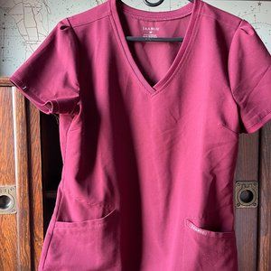 Jaanuu Women's Sweetheart Neck 3-Pocket Top Wine Medium
